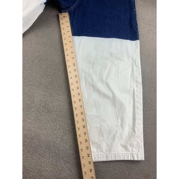 Collusion Jeans Unisex 34x26 Petite x005 Straight Leg Two Tone Blue White Denim - Picture 5 of 9